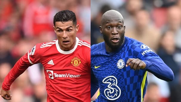 رونالدو ولوكاكو على دكة البدلاء خلال مباراة تشيلسي ومانشستر يونايتد